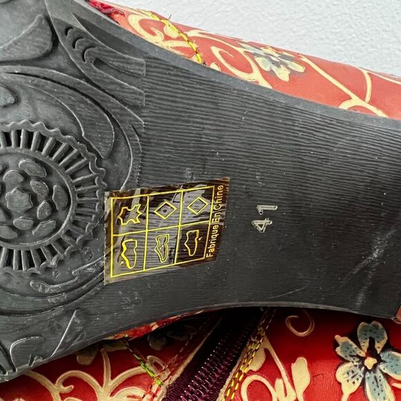 L'Artiste Heeled Lace Up Red Shoe Octavius Womens Size 41 - Picture 8 of 10